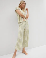 Cropped Pajama Pants - CHILL STRIPE CHAMPAGNE | Soma discount
