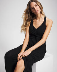 Soft Jersey Twist Front Maxi Dress - BLACK | Soma outlet