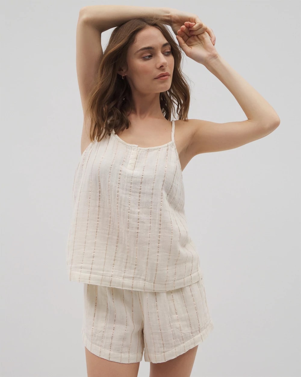Cotton Gauze Pajama Cami - CHAMPAGNE STRIPE | Soma discount
