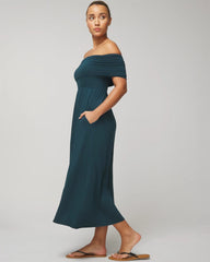 Off-The-Shoulder Midi Bra Dress - DARK HARBOUR | Soma outlet