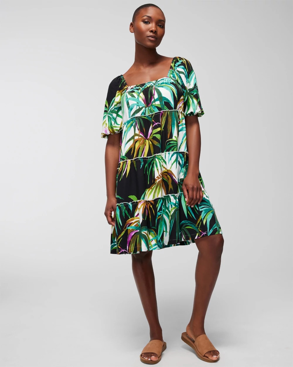 Tiered Short Bra Dress - BUNGALOW PALMS COCONUT | Soma on sale
