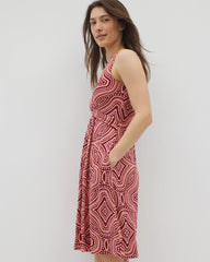V-Neck Short Bra Dress - GOA GEO GRAND VELVET PLUM | Soma Online
