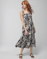 Midi Bra Dress - PATTERNED PALMS BLACK | Soma Online