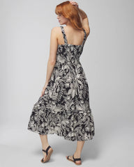 Midi Bra Dress - PATTERNED PALMS BLACK | Soma Online