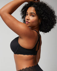 Push-Up Plunge Bra with Lace - BLACK | Soma for sale