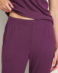Rib Ankle Pajama Pants - BLACKBERRY WINE | Soma sale