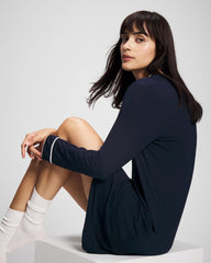 Piped Long-Sleeve Sleepshirt - NIGHTFALL NAVY | Soma near me