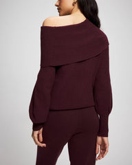Premier Knit off the Shoulder Sweater - MERLOT | Soma on sale