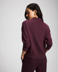 Ultrasoft Fleece Relaxed Funnel Neck Sweatshirt - MERLOT | Soma outlet