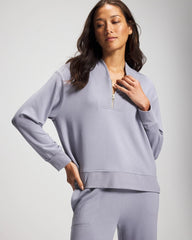 Ultrasoft Fleece Quarter Zip Sweatshirt - PERFECT SKY | Soma near me