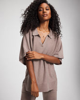 Premier Knit Sweater Collared Top - HEATHER FAWN | Soma for sale