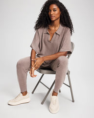 Premier Knit Sweater Collared Top - HEATHER FAWN | Soma for sale