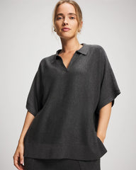Premier Knit Sweater Collared Top - HEATHER QUARTZ | Soma on sale