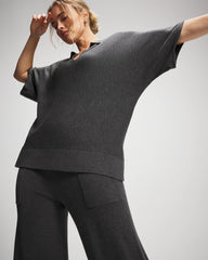 Premier Knit Sweater Collared Top - HEATHER QUARTZ | Soma on sale