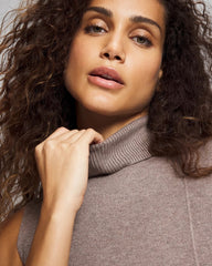 Premier Knit Sweater Turtleneck Sleeveless Top - HEATHER FAWN | Soma discount