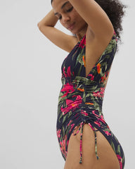 Soma Swim V-Neck One-Piece - LE TIGRE TROPICAL NAVY | Soma Online