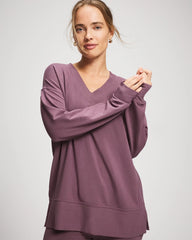 Ultrasoft Fleece V-Neck Sweatshirt - PURPLE FLINT | Soma on sale