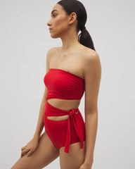 Soma Swim Bandeau Cutout One Piece - BARBADOS CHERRY | Soma sale