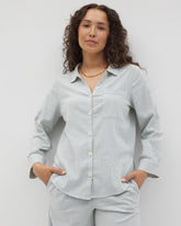 Beach Cotton Long Sleeve Button-Up - BLUE HEAVEN STRIPE | Soma discount