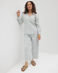 Beach Cotton Long Sleeve Button-Up - BLUE HEAVEN STRIPE | Soma discount