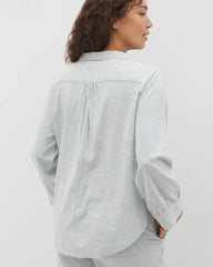 Beach Cotton Long Sleeve Button-Up - BLUE HEAVEN STRIPE | Soma discount