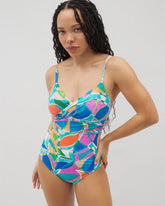 Beyond Control Captiva Island Draped V One-Piece - TEAL | Soma Online