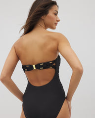 La Cote Dazure Bandeau Macrame One-Piece Suit - BLACK | Soma discount