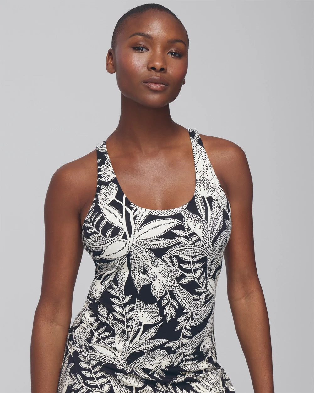 24/7 Racerback Bra Tank - PATTERNED PALMS BLACK | Soma for sale