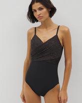 Beyond Control Bright Lurex Draped Over the Shoulder One-Piece - BLACK MULTI | Soma sale