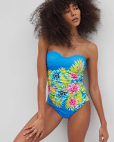 Let's Get Away Shirred Bandeau One Piece - MULTI | Soma sale