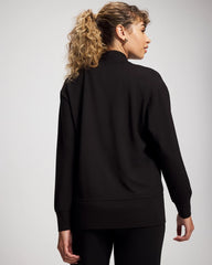 Ultrasoft Fleece Relaxed Button Up Cardigan - BLACK | Soma outlet