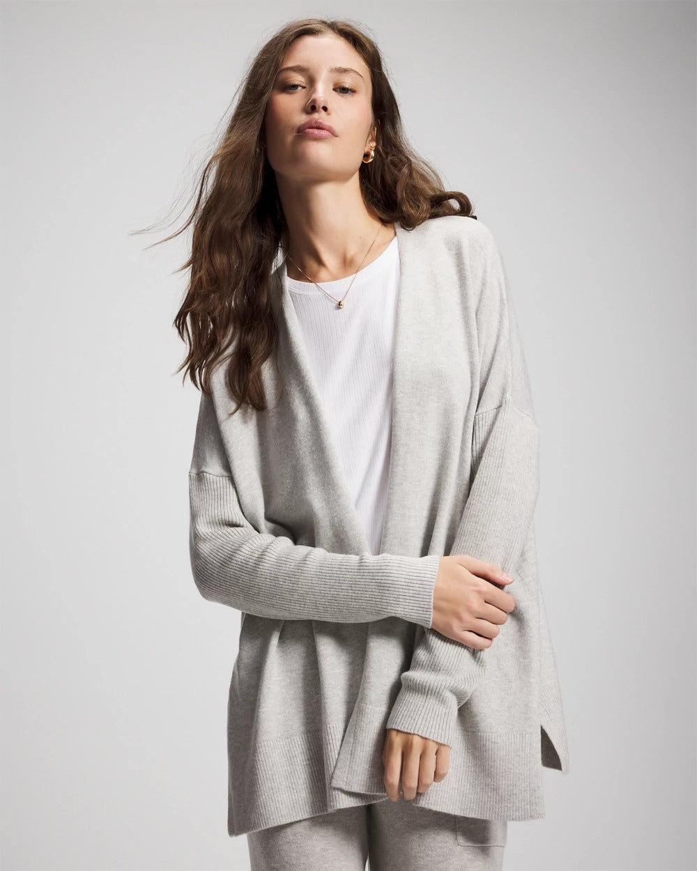 Premier Knit Sweater Wrap - HEATHER STONE | Soma sale