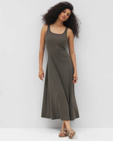 Rib Square Neck Lounge Dress - DARK GRAY OLIVE | Soma discount
