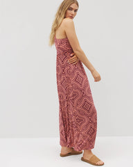 Isla Cross Back Maxi Bra Dress - GOA GEO GRAND VELVET PLUM | Soma discount