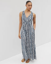 Isla Cross Back Maxi Bra Dress - WAVES STRIPE COCONUT | Soma Online