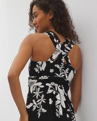 Isla Cross Back Maxi Bra Dress - PLUMERIA DREAM G BLACK | Soma outlet