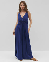Isla Cross Back Maxi Bra Dress - NAVY PEONY | Soma near me