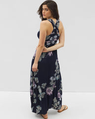 Isla Cross Back Maxi Bra Dress - BOTANICAL BLISS NAVY | Soma sale