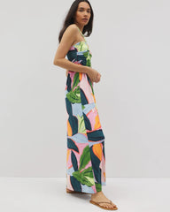 Retreat Maxi Bra Dress - FLIRTY FLORA DARK SEA | Soma outlet