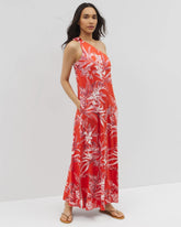 One-Shoulder Maxi Bra Dress - PALM PERFECT G GOJI BERRY | Soma discount