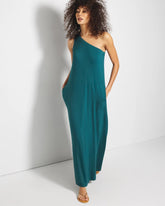 One-Shoulder Maxi Bra Dress - DEEP TEAL | Soma outlet