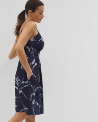 Paradiso Short Bra Dress - PALM TOILE NIGHTFALL NAVY | Soma on sale