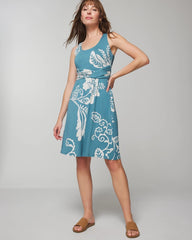 Draped Empire Short Bra Dress - GARDEN TAPESTRY G BLUE | Soma sale