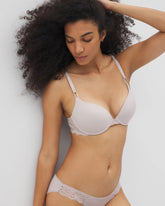 Push-Up Plunge Bra with Lace - GRAY GLASS | Soma outlet