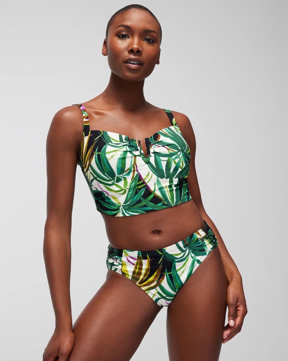 Ruched Bikini Bottoms - BUNGALOW PALMS MINI IVORY | Soma near me