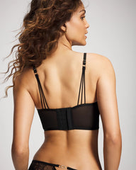 Sheer Glam Long Line Scoop Bralette - BLACK | Soma on sale