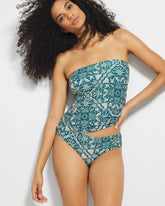 Ruched Side Bikini Bottom - AMAZONIA TILE M DEEP TEAL | Soma outlet