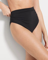 Beattie Side-Shirred Bikini Bottom - BLACK | Soma on sale