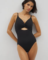 Twist-Front Keyhole One-Piece - BLACK | Soma discount
