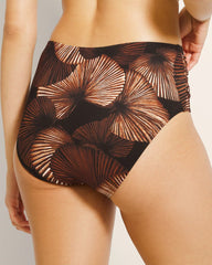 Ruched High-Waisted Bikini Bottoms - LOVINA BEACH PALM M BLK | Soma discount